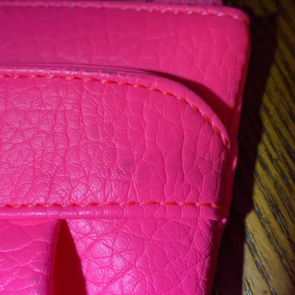 Juicy Couture Wristlet Neon Fluorescent Pink Purse Bag EUC - Picture 4 of 7